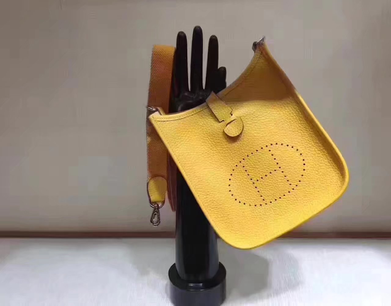 Hermes Evelyne Mini Leather Bag Yellow