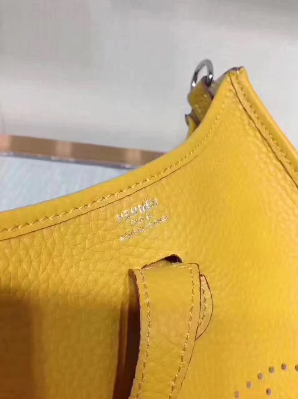 Hermes Evelyne Mini Leather Bag Yellow