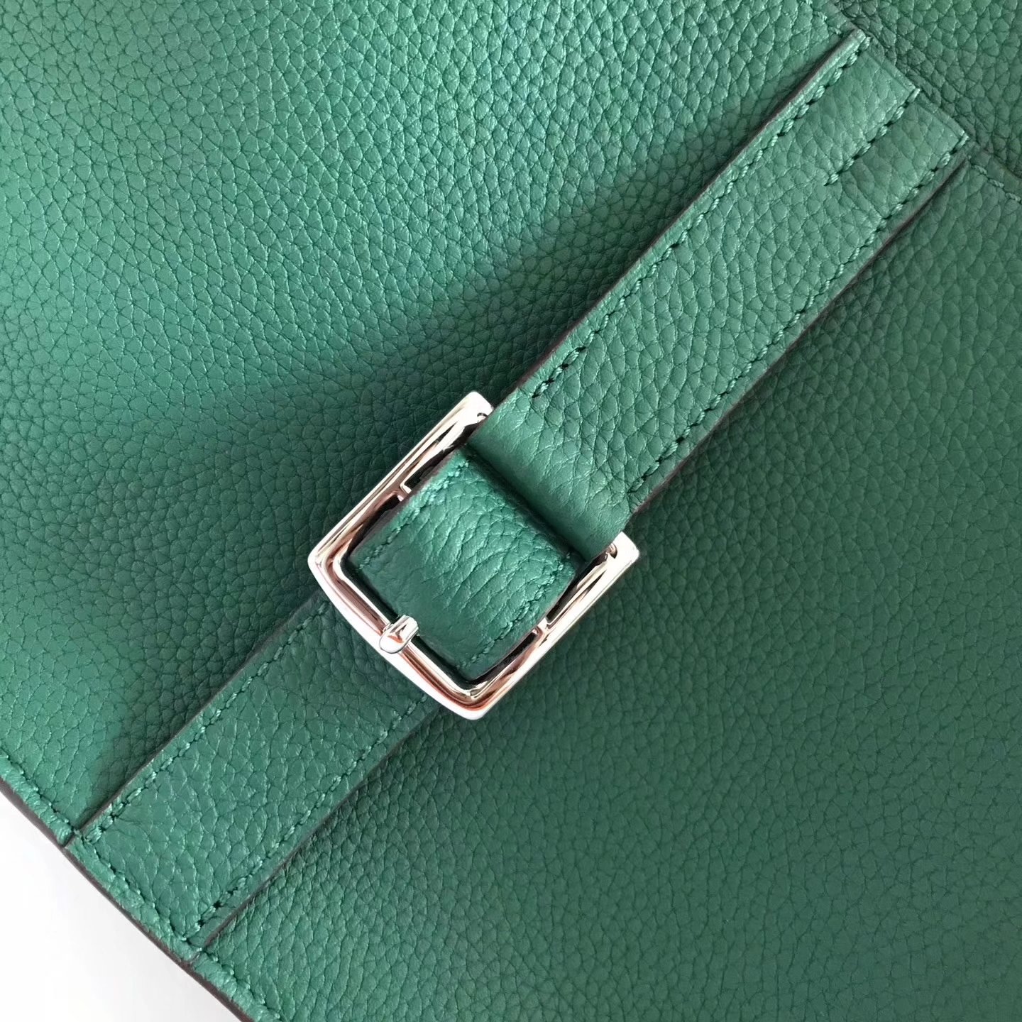 Hermes Halzan 31cm Malachite Swift Calfskin Bag