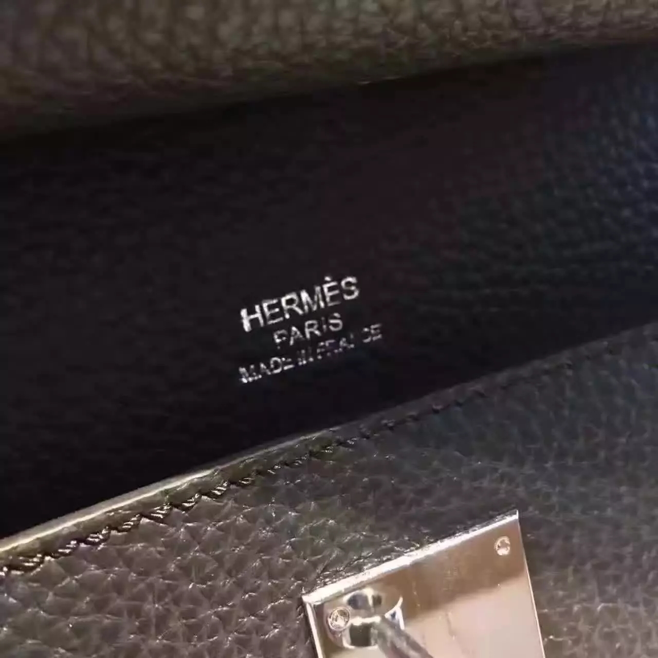 Hermes Jypsiere Leather Shoulder Bag Black