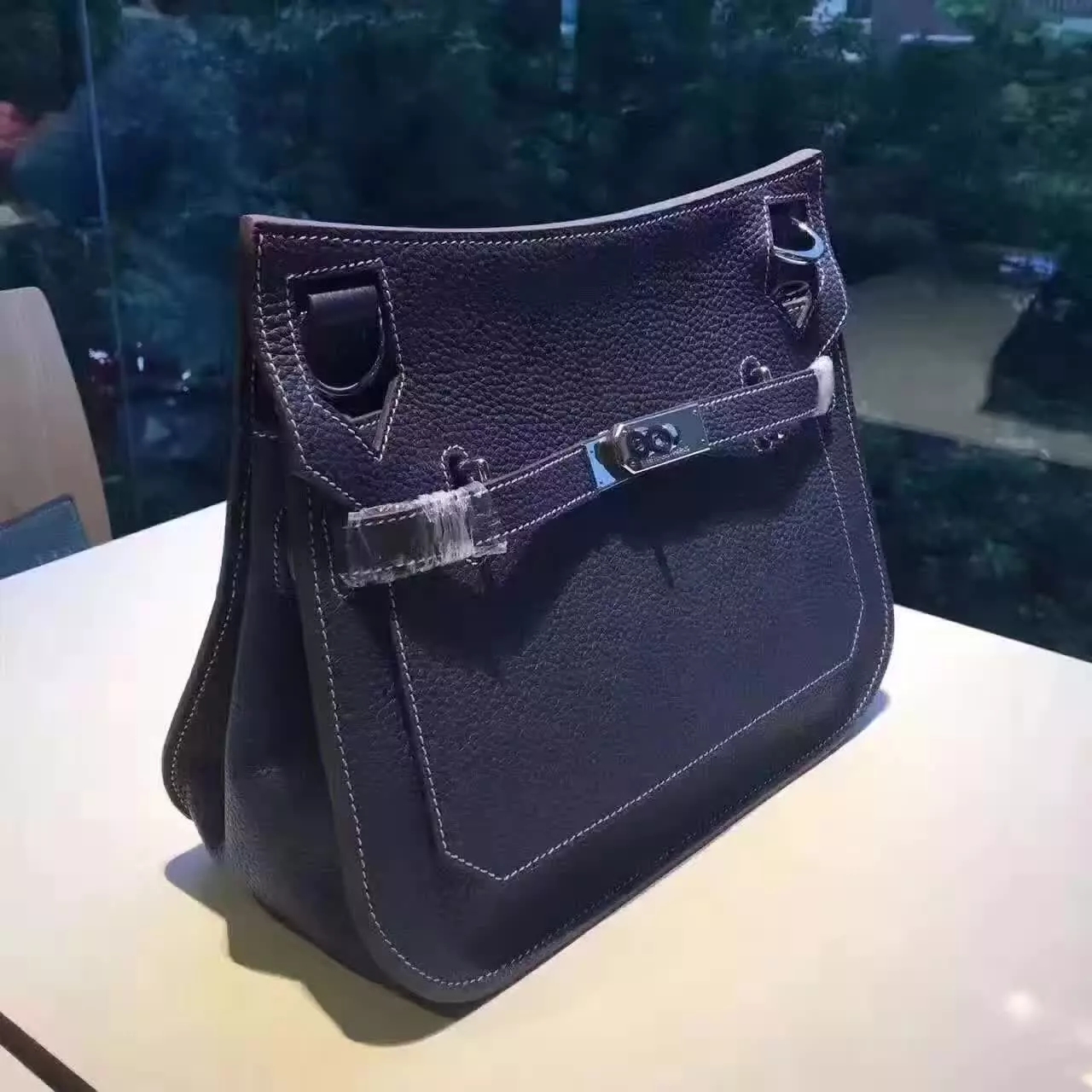 Hermes Jypsiere Leather Shoulder Bag Blue