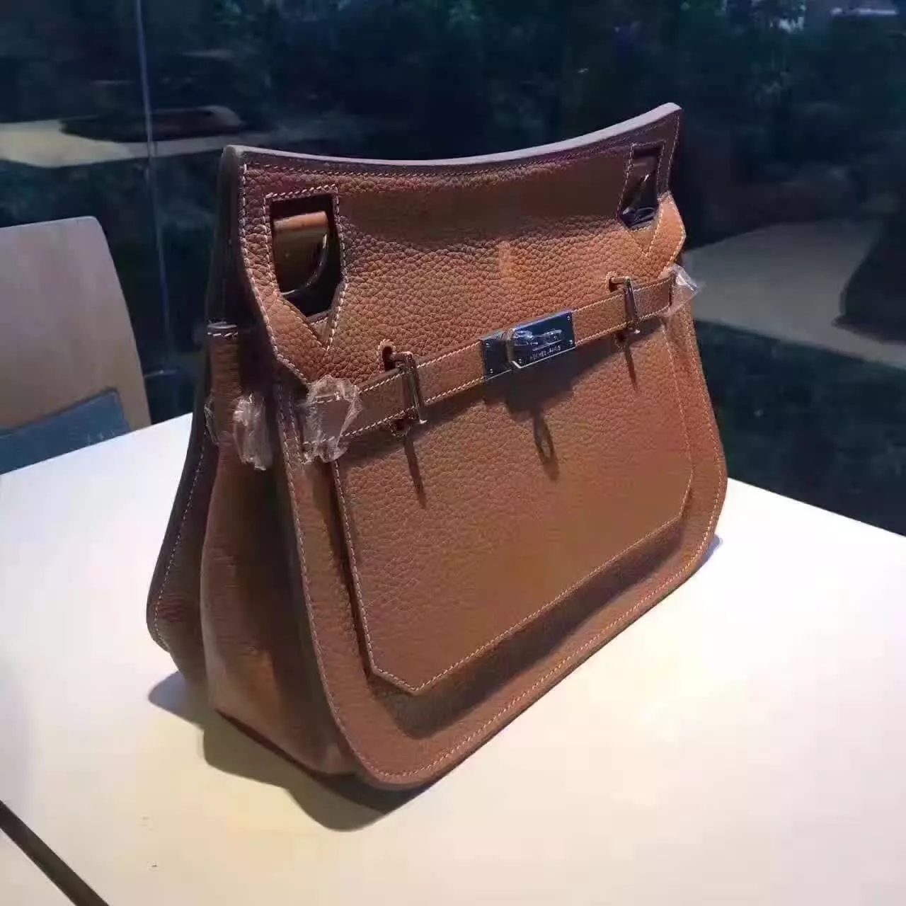 Hermes Jypsiere Leather Shoulder Bag Coffee