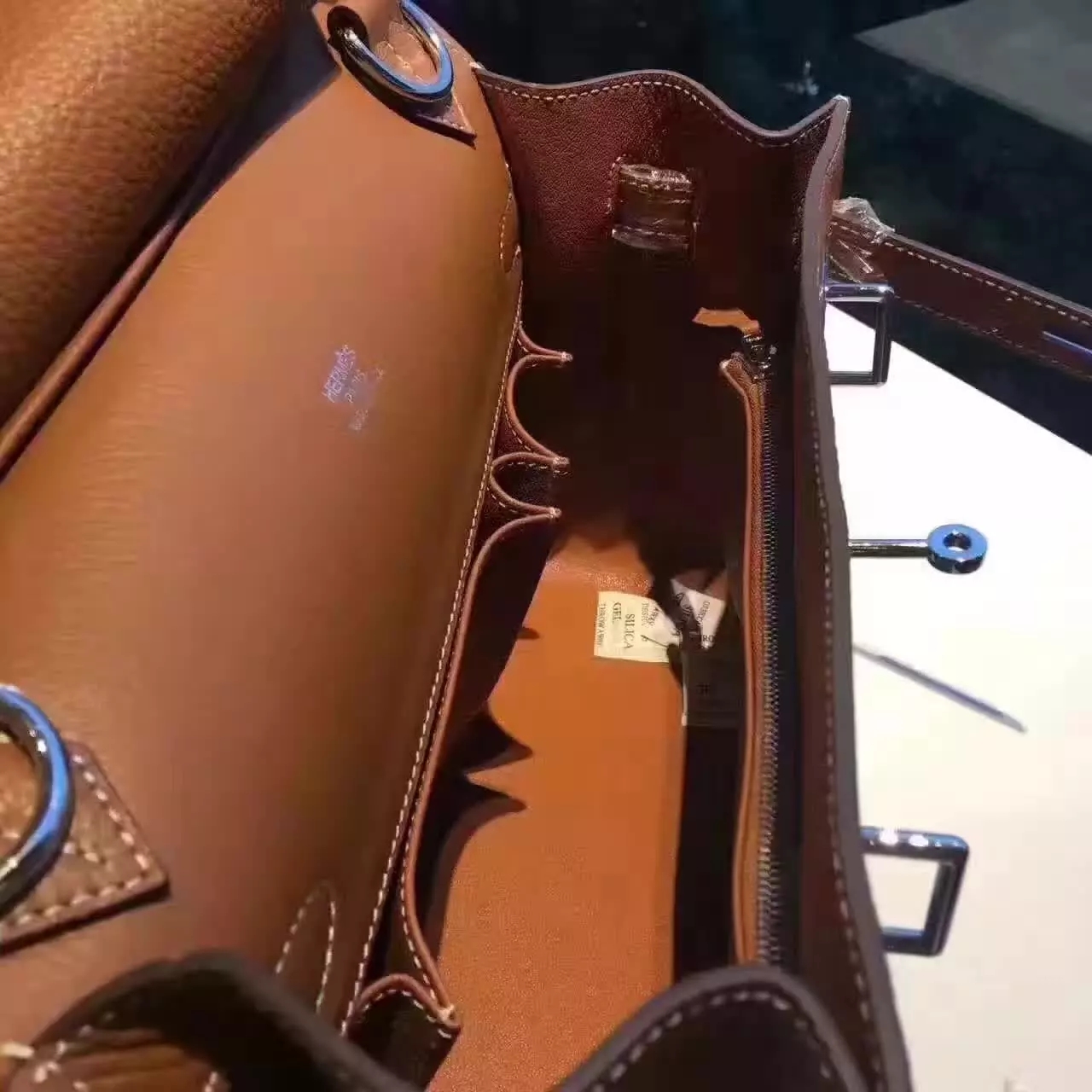 Hermes Jypsiere Leather Shoulder Bag Coffee