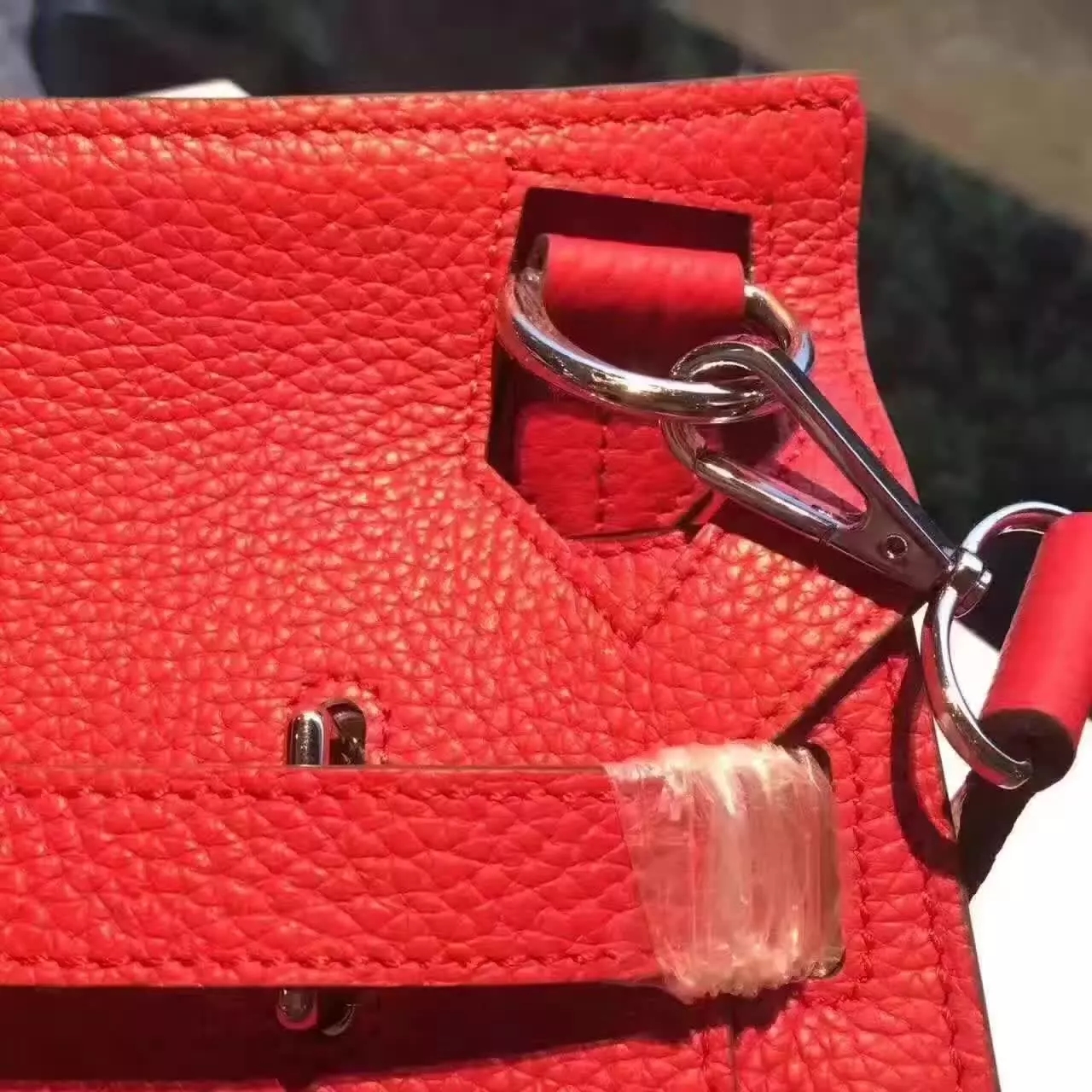 Hermes Jypsiere Leather Shoulder Bag Dark Red