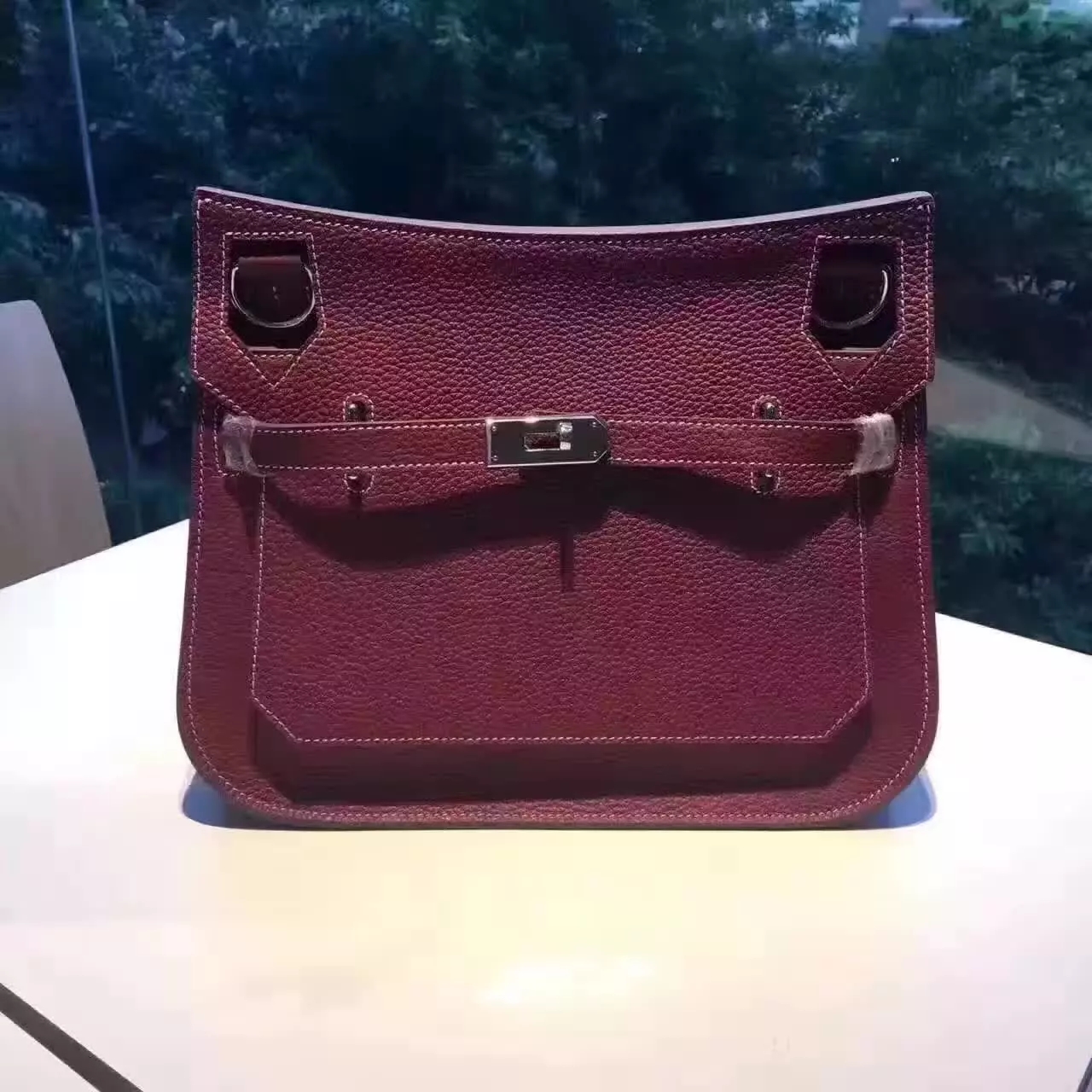 Hermes Jypsiere Leather Shoulder Bag Red