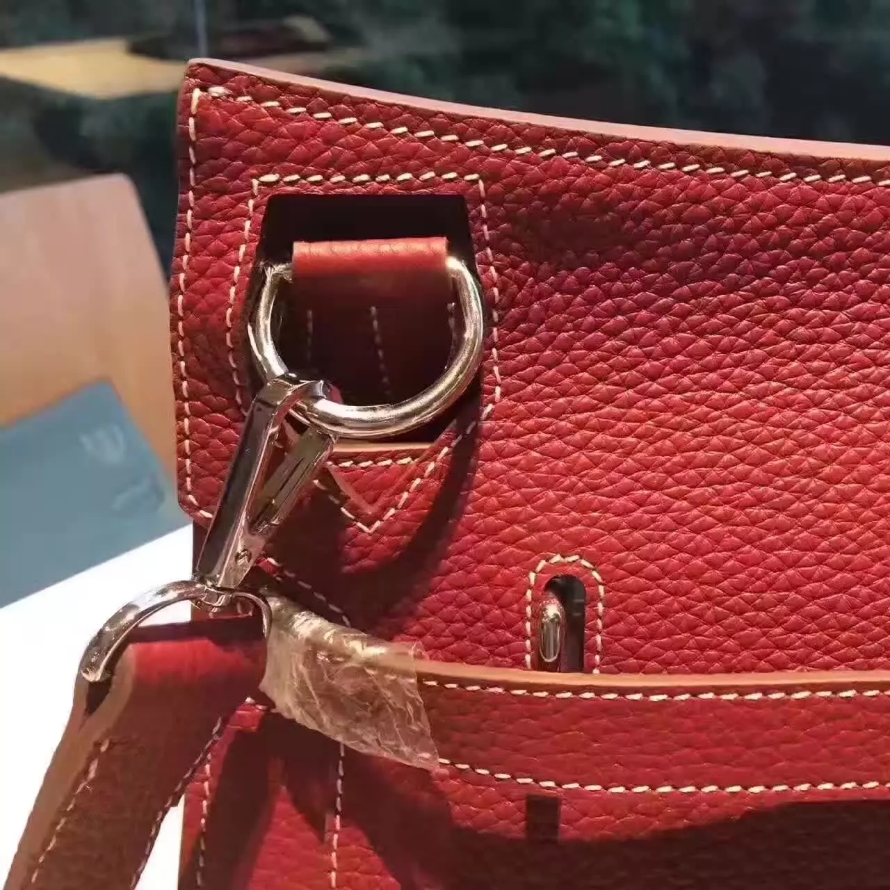 Hermes Jypsiere Leather Shoulder Bag Red