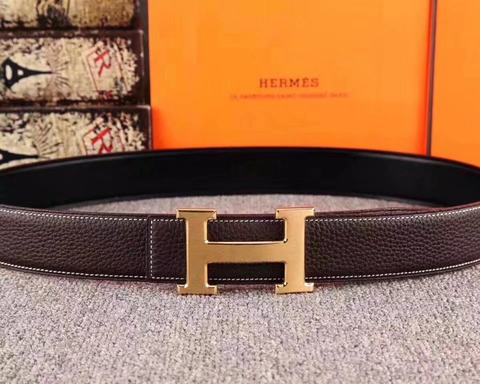 Hermes Leather Reversible Belt 018