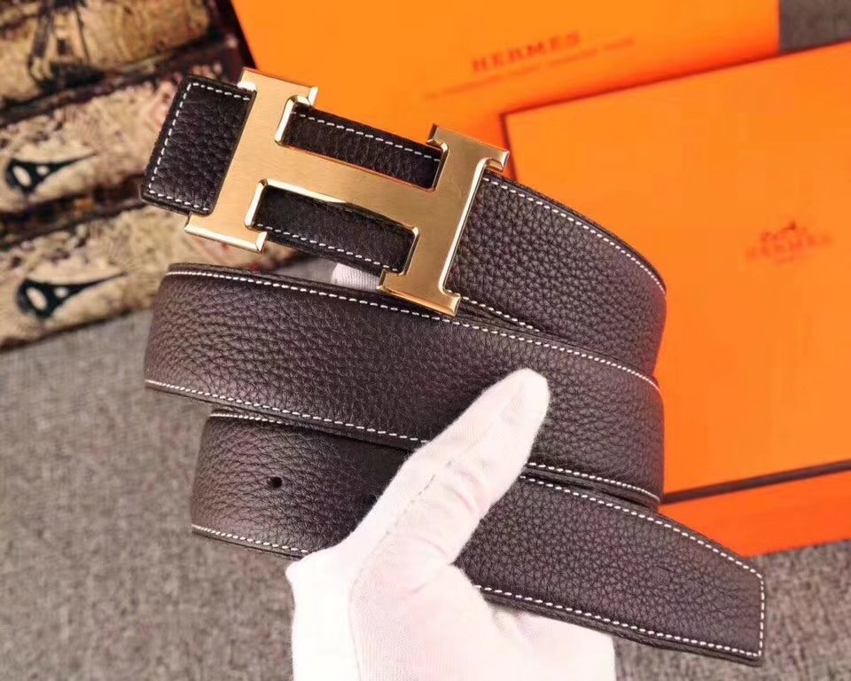 Hermes Leather Reversible Belt 018