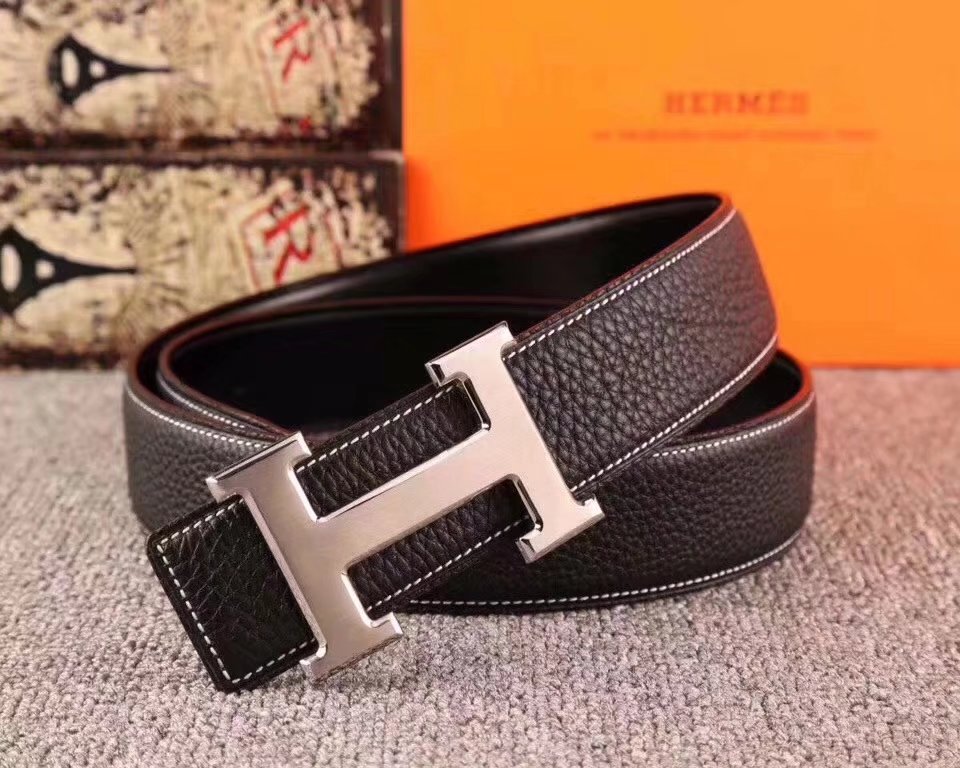 Hermes Leather Reversible Belt 019