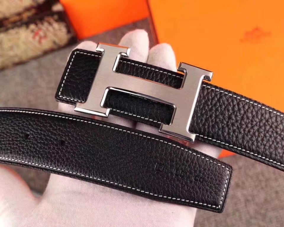 Hermes Leather Reversible Belt 019