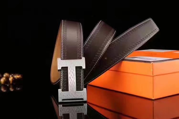 Hermes Leather Reversible Brown Belt With H Logo Buckle 004