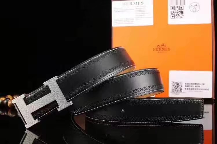 Hermes Leather Reversible Brown Belt With H Logo Buckle 004