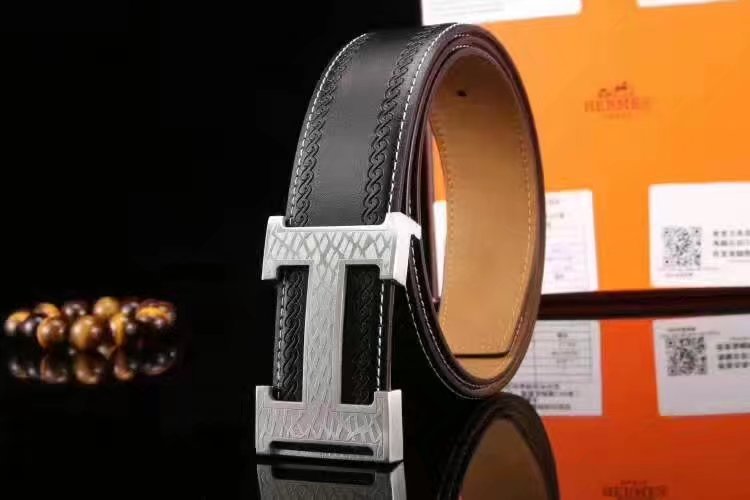 Hermes Leather Reversible Brown Belt With H Logo Buckle 004