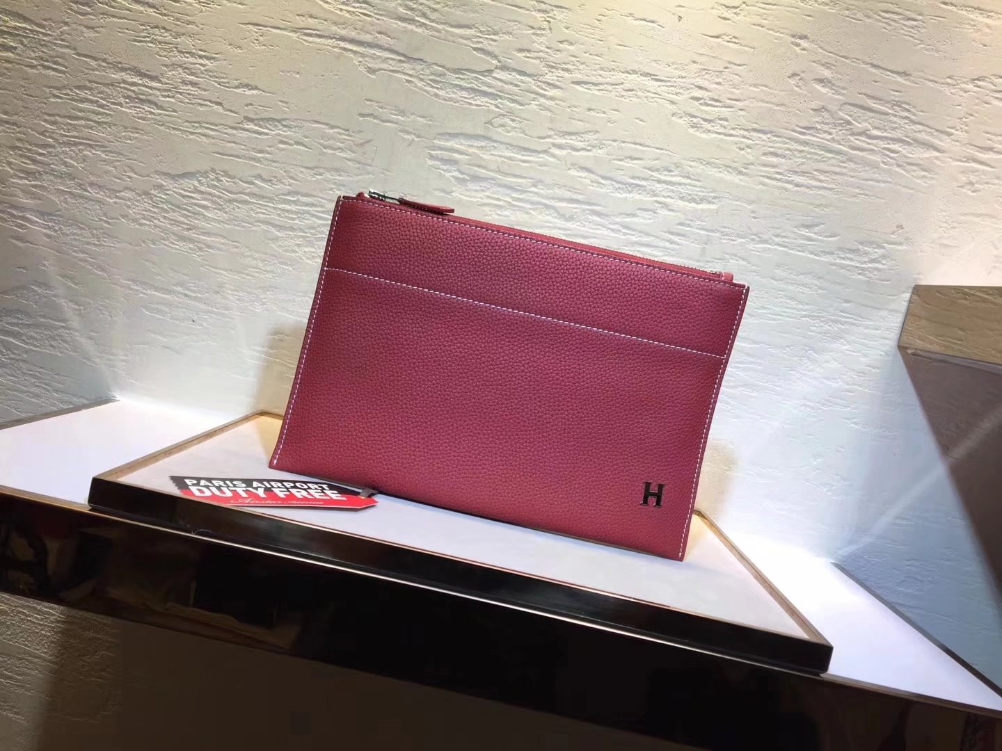 Hermes Togo Leather Women Clutch Bag Red