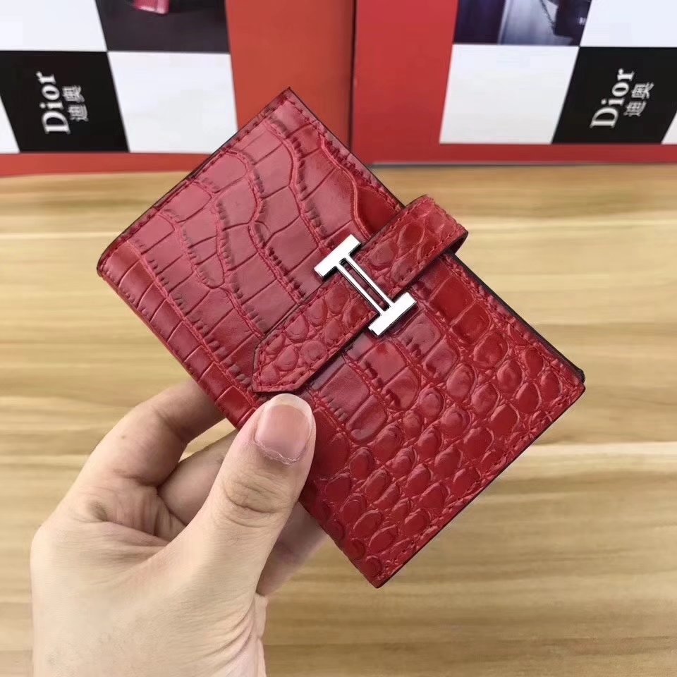 Hermes Women Card Wallet Crocodile Leather More Color