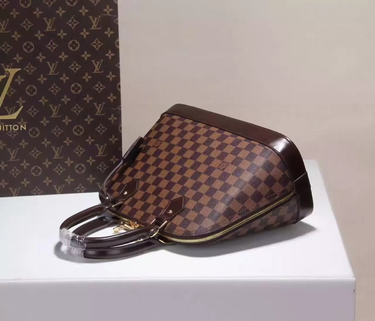 Hot Sale Louis Vuitton M53151 Alma Pm Damier Ebene Canvas Handbags