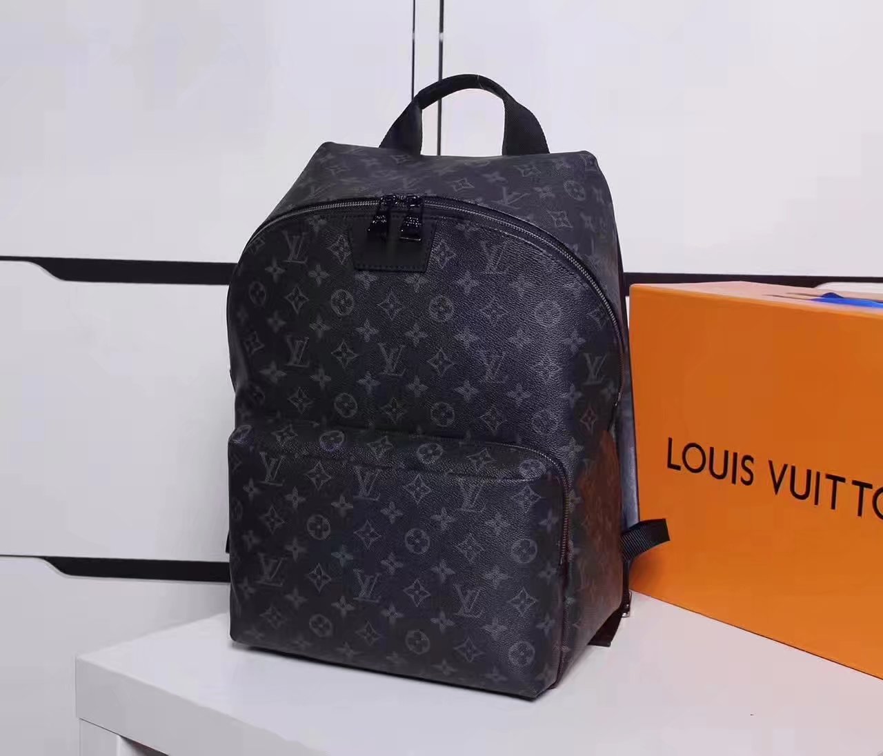 Louis Vuitton 408831 Men Apollo Backpack Monogram Eclipse Canvas