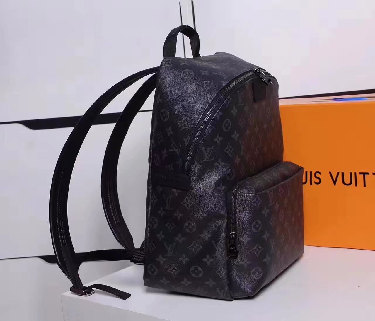 Louis Vuitton 408831 Men Apollo Backpack Monogram Eclipse Canvas