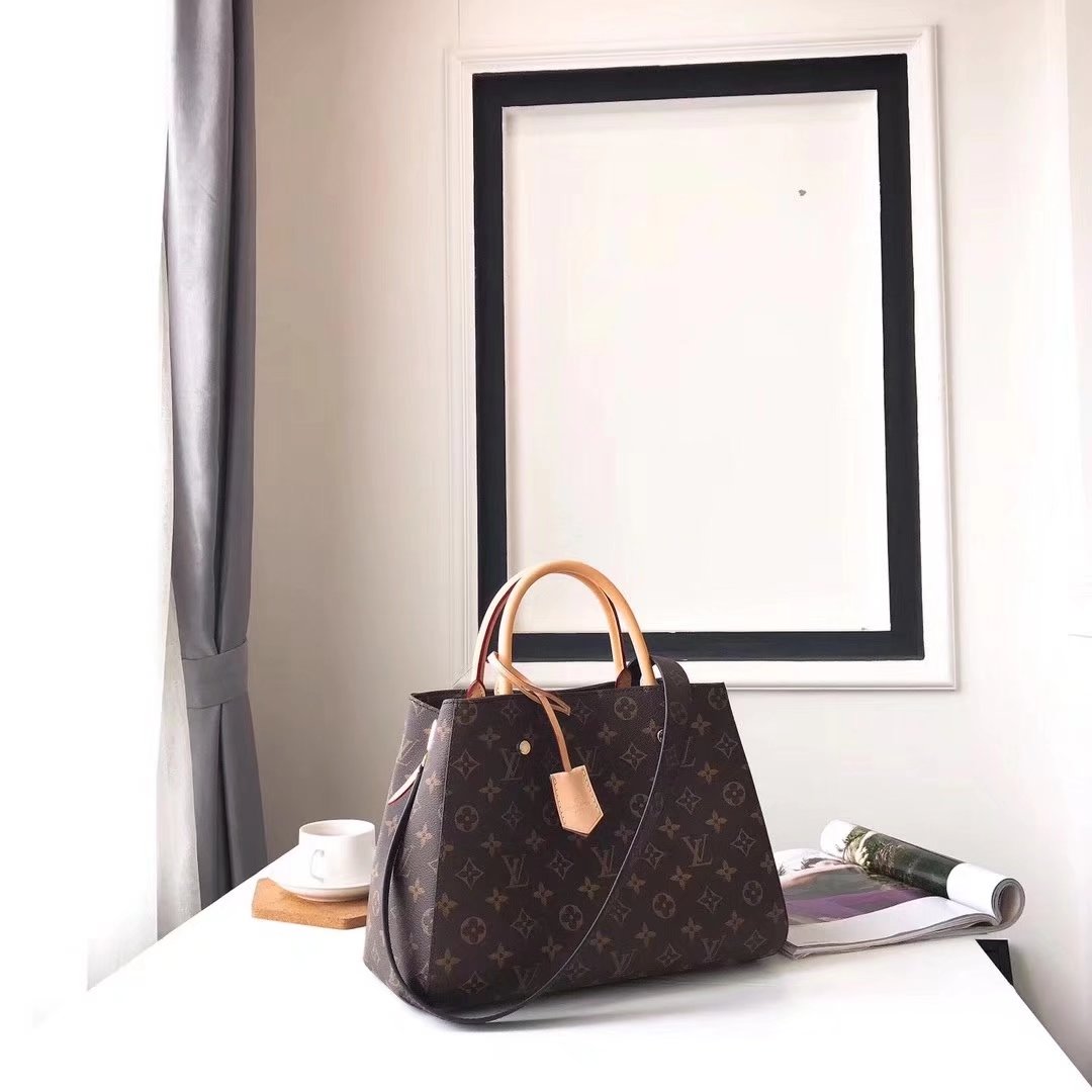 Louis Vuitton M41056 Montaigne MM Monogram Coated Canvas