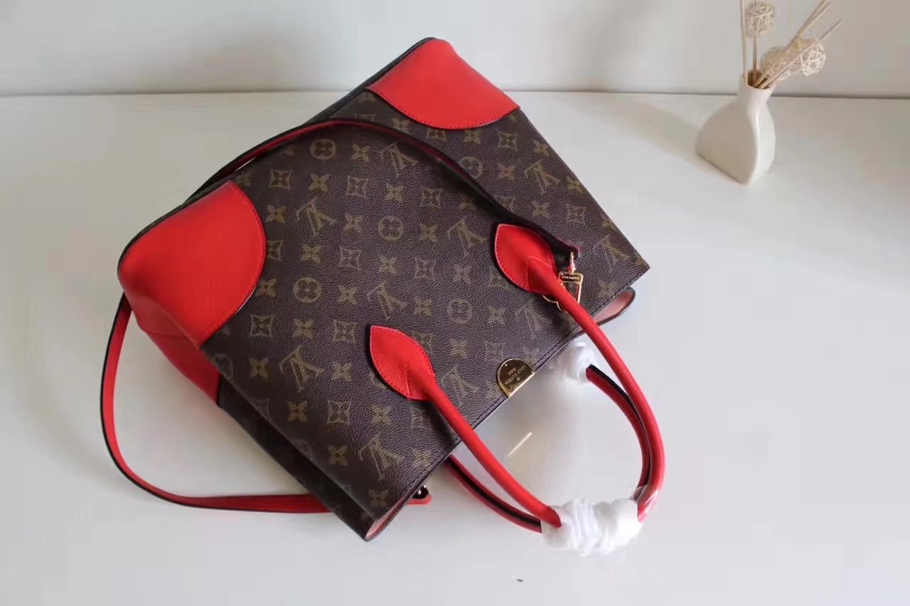 Louis Vuitton M41596 Flandrin Monogram Coated Canvas and Cowhide Leather Exterior Cherry