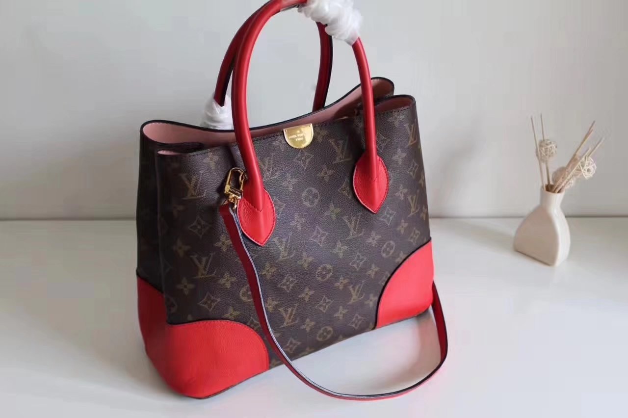 Louis Vuitton M41596 Flandrin Monogram Coated Canvas and Cowhide Leather Exterior Cherry