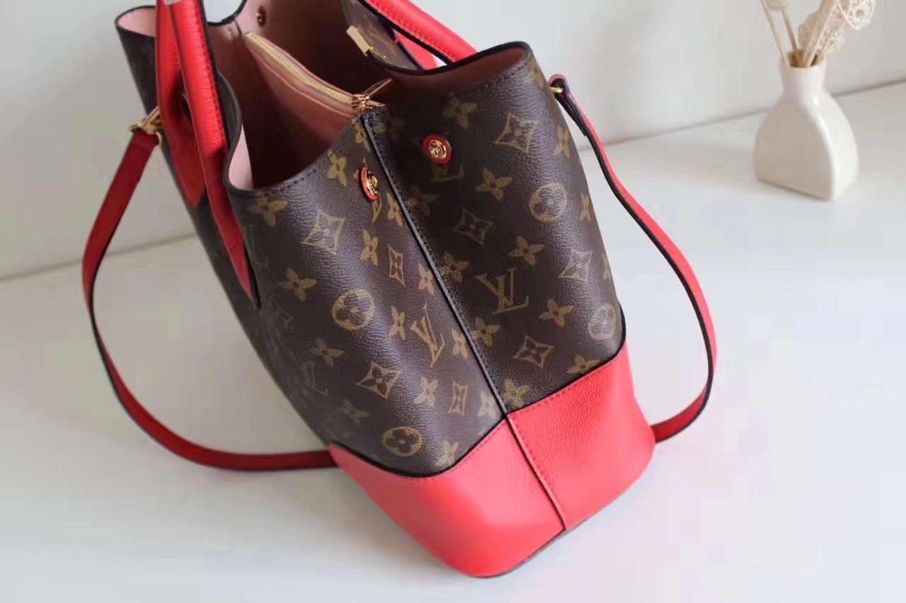 Louis Vuitton M41596 Flandrin Monogram Coated Canvas and Cowhide Leather Exterior Cherry