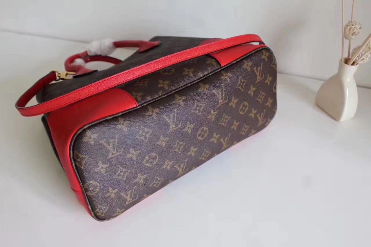 Louis Vuitton M41596 Flandrin Monogram Coated Canvas and Cowhide Leather Exterior Cherry