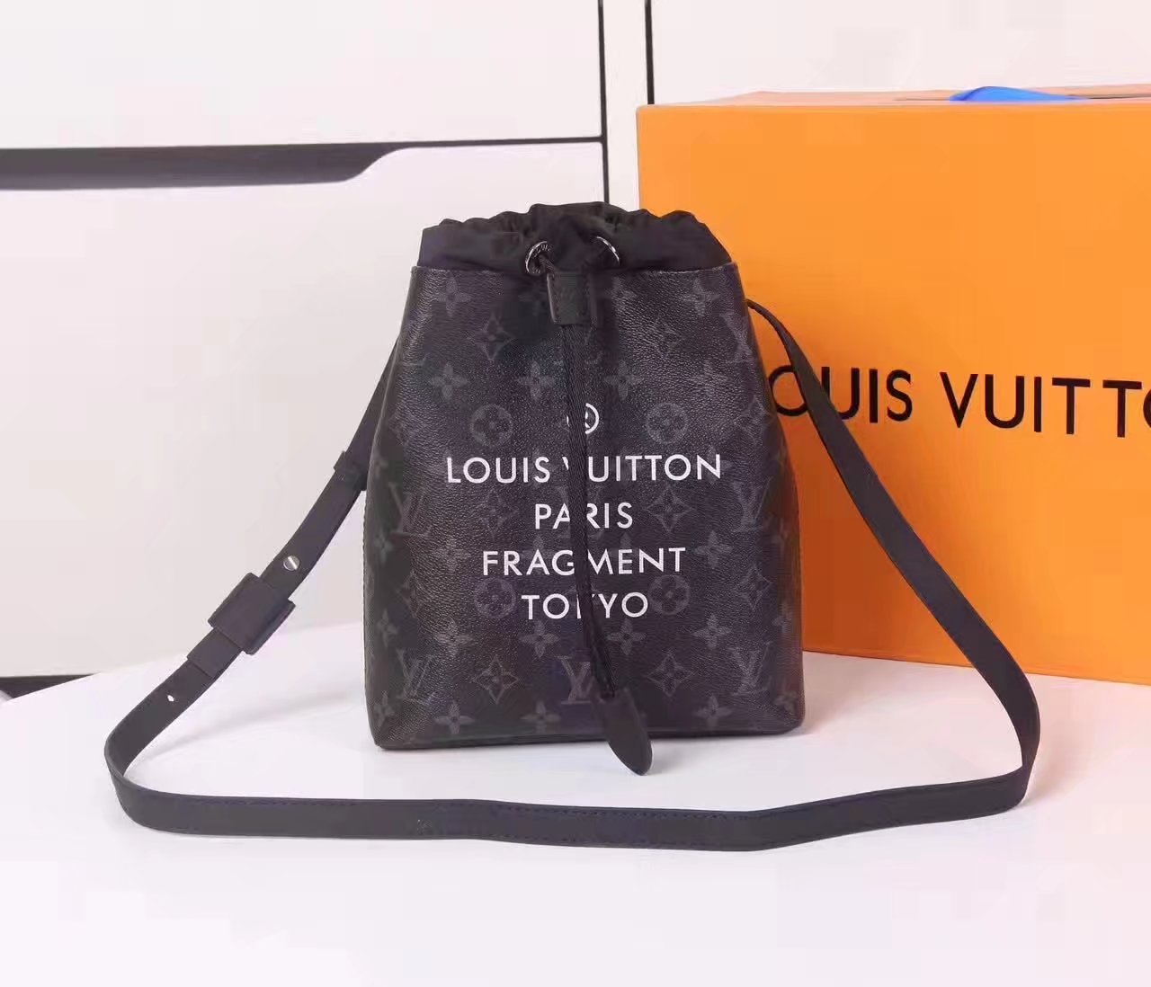 Louis Vuitton M43418 Paired with Fragment Design Shoulder Bag Monogram Eclipse Coated Canvas