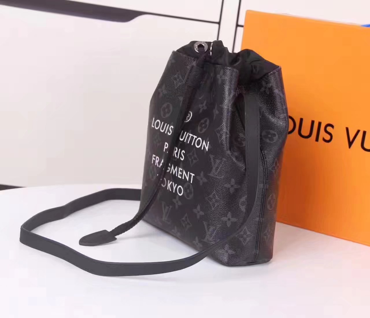 Louis Vuitton M43418 Paired with Fragment Design Shoulder Bag Monogram Eclipse Coated Canvas