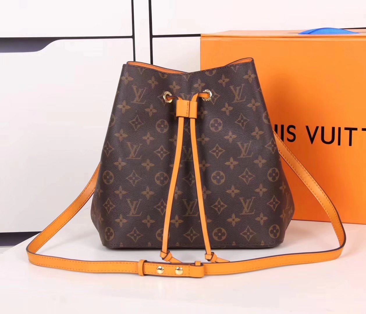 Louis Vuitton M43430 Monogram Coated Canvas Neonoe Bag Yellow