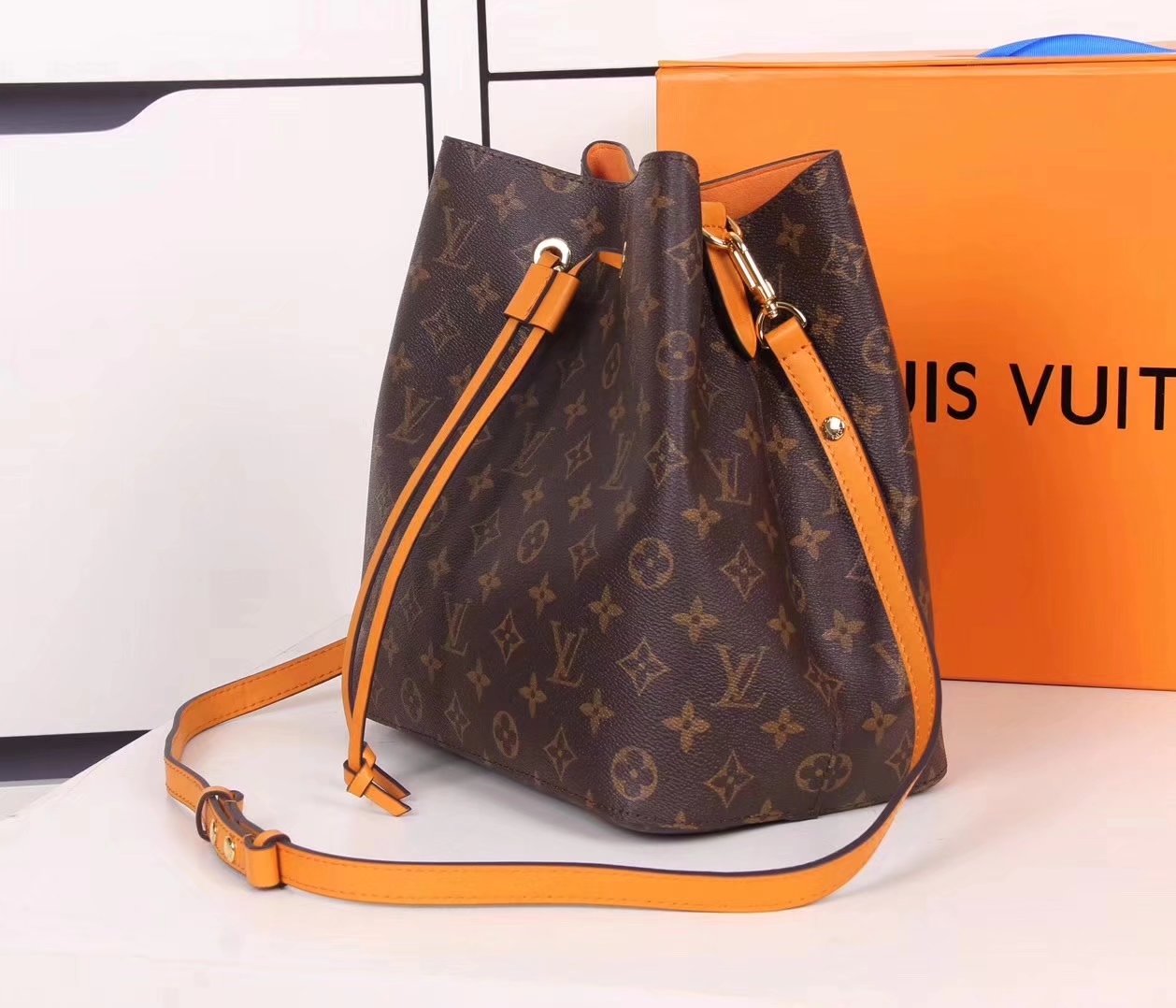 Louis Vuitton M43430 Monogram Coated Canvas Neonoe Bag Yellow