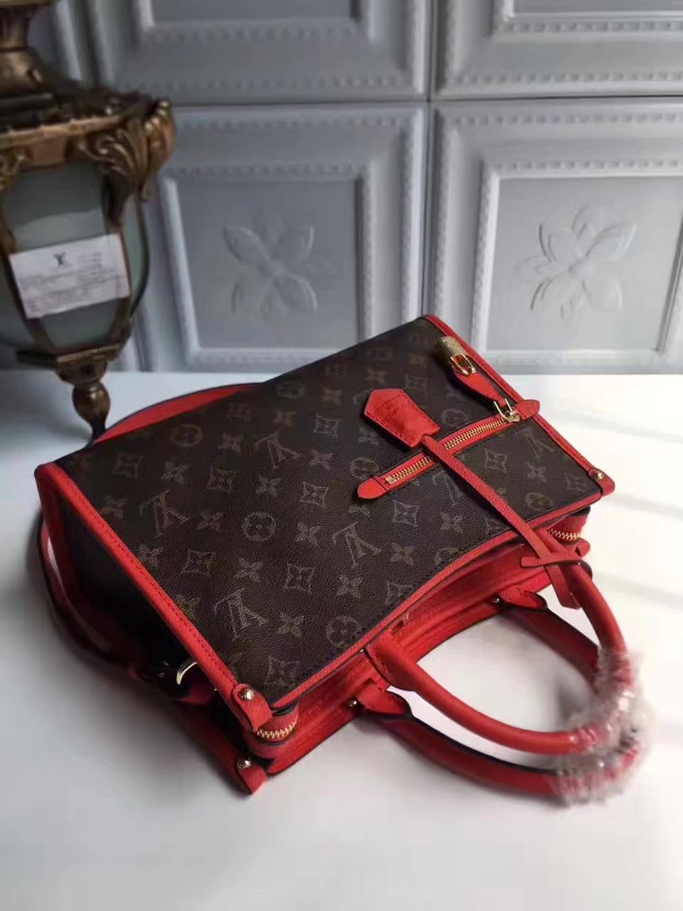 Louis Vuitton M43433 Popincourt PM Monogram Coated Canvas Red