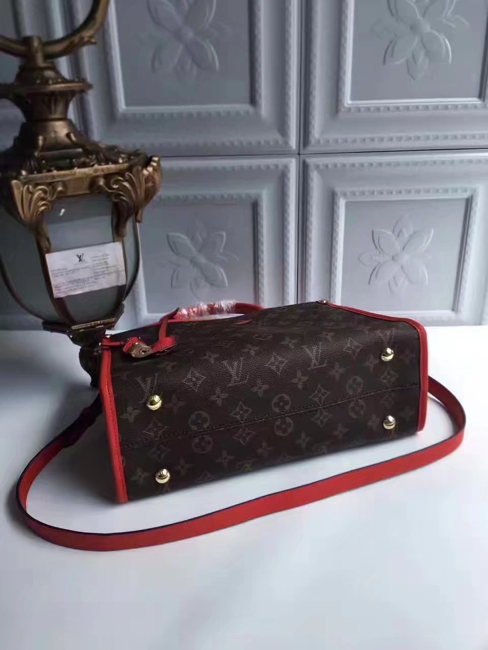 Louis Vuitton M43433 Popincourt PM Monogram Coated Canvas Red