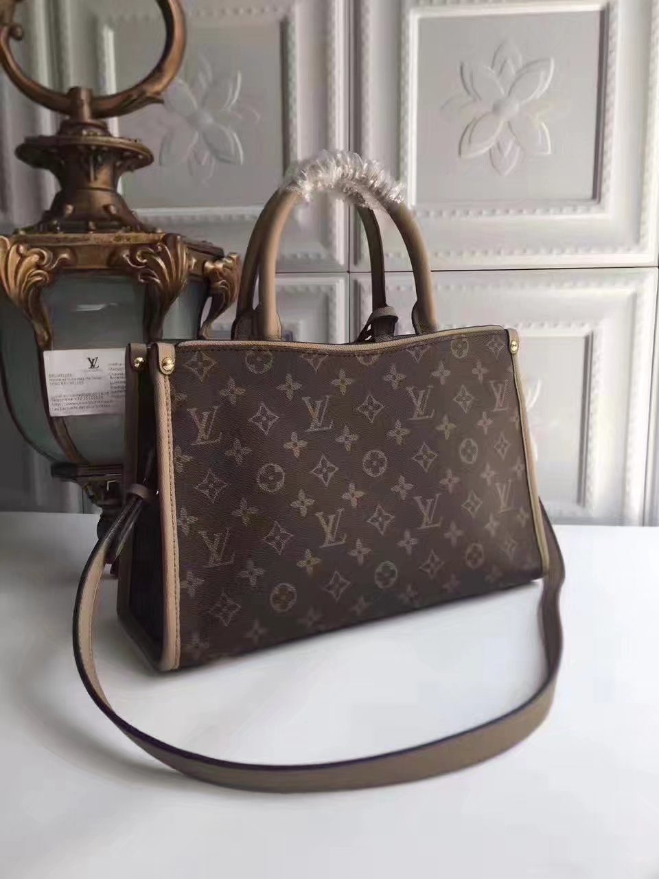 Louis Vuitton M43463 Popincourt PM Monogram Coated Canvas Taupe Glace