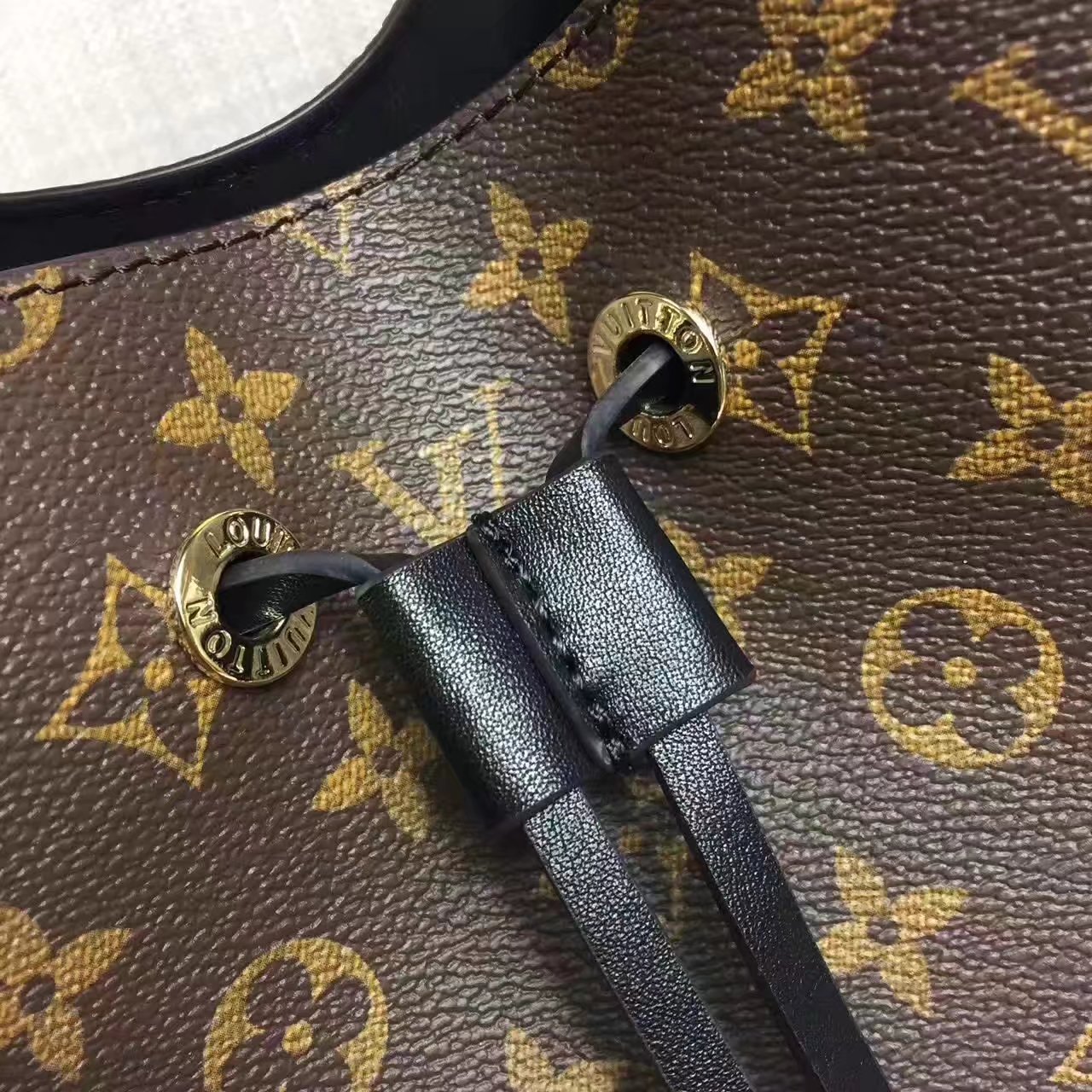 Louis Vuitton M44022 Monogram Coated Canvas Neonoe Bag Black