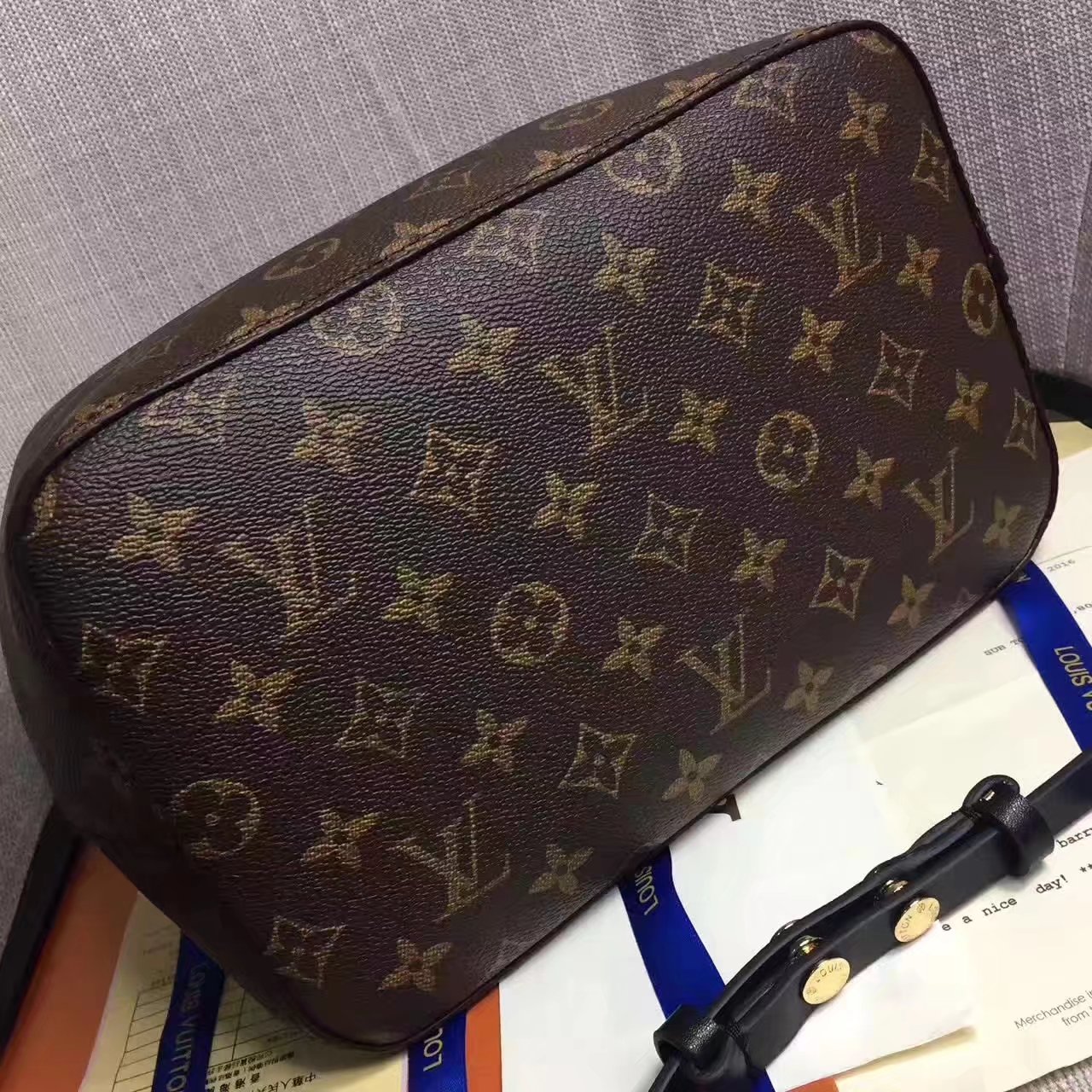 Louis Vuitton M44022 Monogram Coated Canvas Neonoe Bag Black