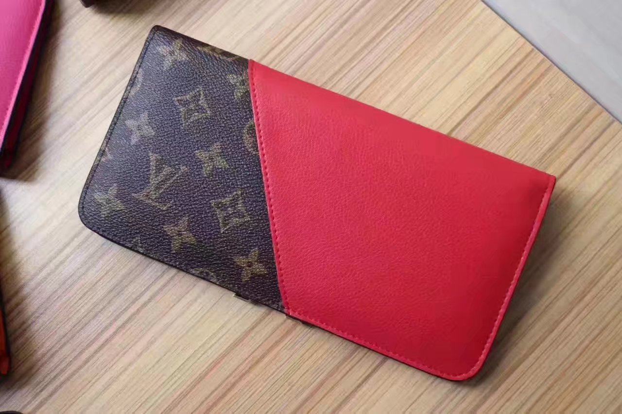 Louis Vuitton M56175 Kimono Wallet Monogram Coated Canvas and Leather Cherry