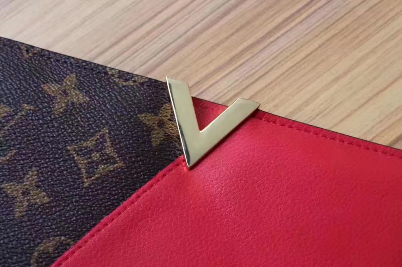 Louis Vuitton M56175 Kimono Wallet Monogram Coated Canvas and Leather Cherry