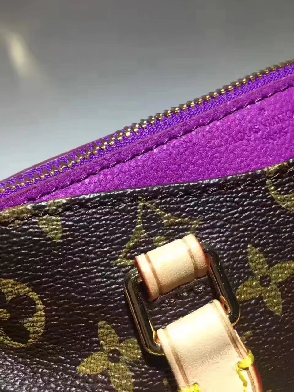 Louis Vuitton M61254 Nano Pallas Monogram Shoulder Bag Purple