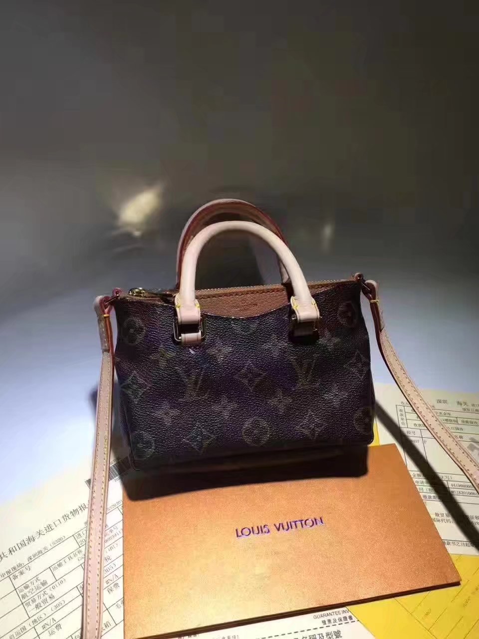 Louis Vuitton M61254 Nano Pallas Monogram Shoulder Bag Purple