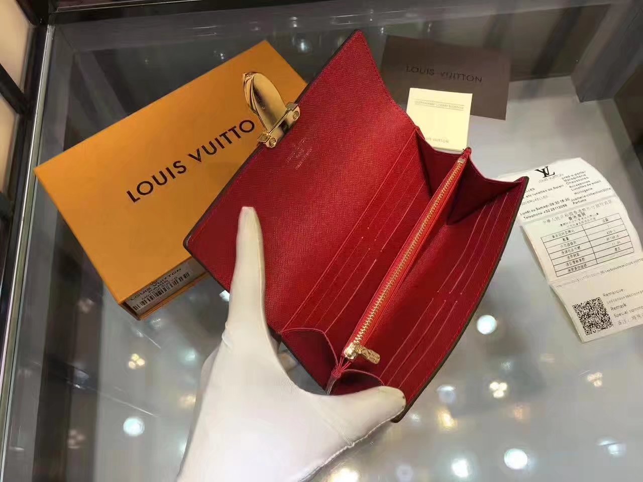 Louis Vuitton M61838 Pallas Wallet Monogram Canvas Leather Red