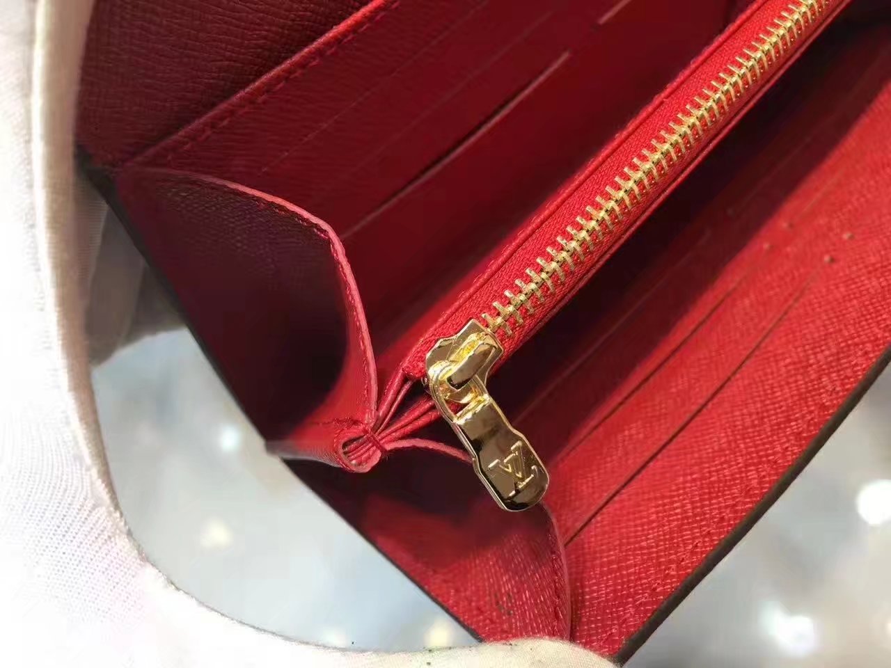 Louis Vuitton M61838 Pallas Wallet Monogram Canvas Leather Red