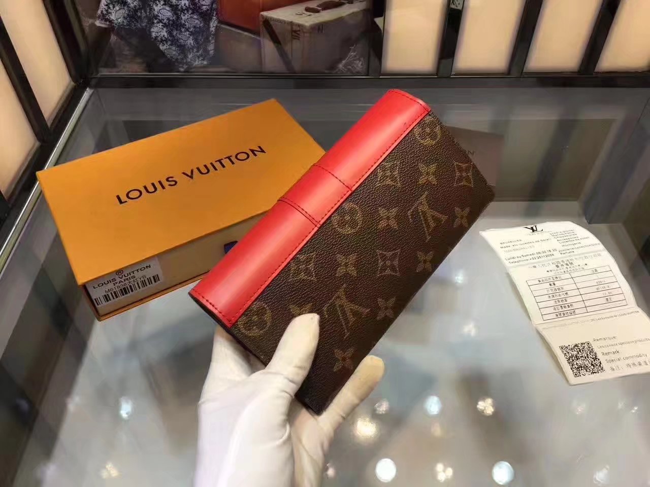 Louis Vuitton M61838 Pallas Wallet Monogram Canvas Leather Red