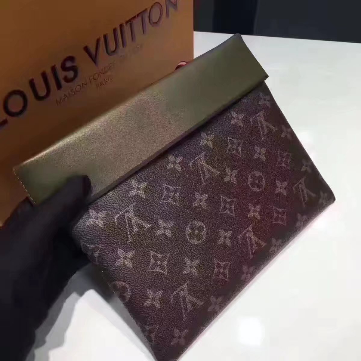 Louis Vuitton M64035 Monogram Pochette Tuileries Khaki