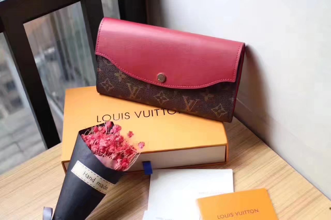 Louis Vuitton M64098 Sarah Wallet Monogram Dark Red