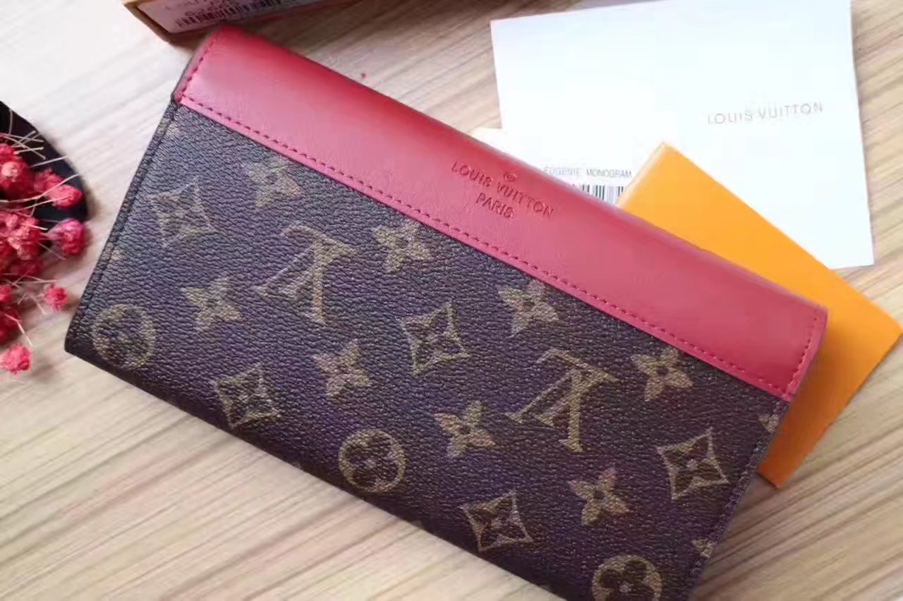 Louis Vuitton M64098 Sarah Wallet Monogram Dark Red