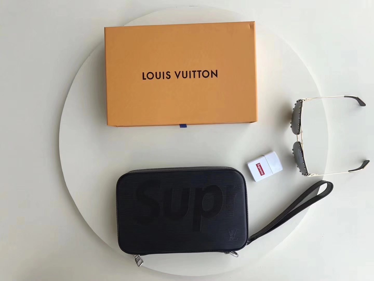 Louis Vuitton M64207 Men Supreme Kasai Clutch Bag Damier Graphite Black