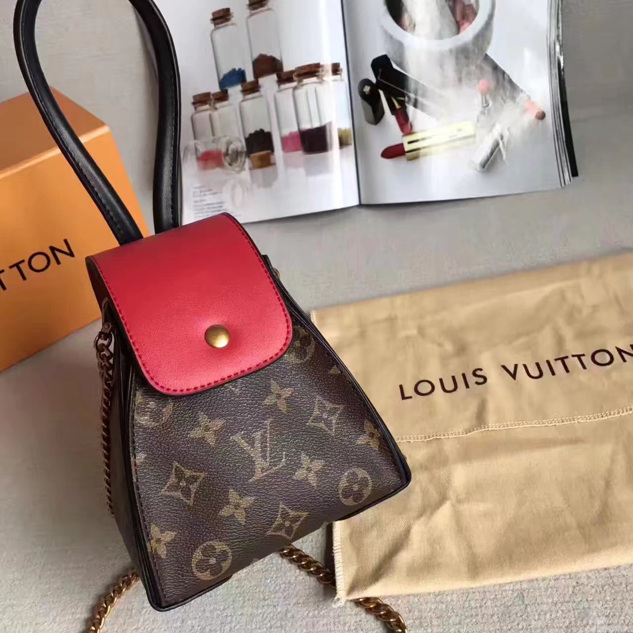 Louis Vuitton Mini Backpack Red Monogram Canvas