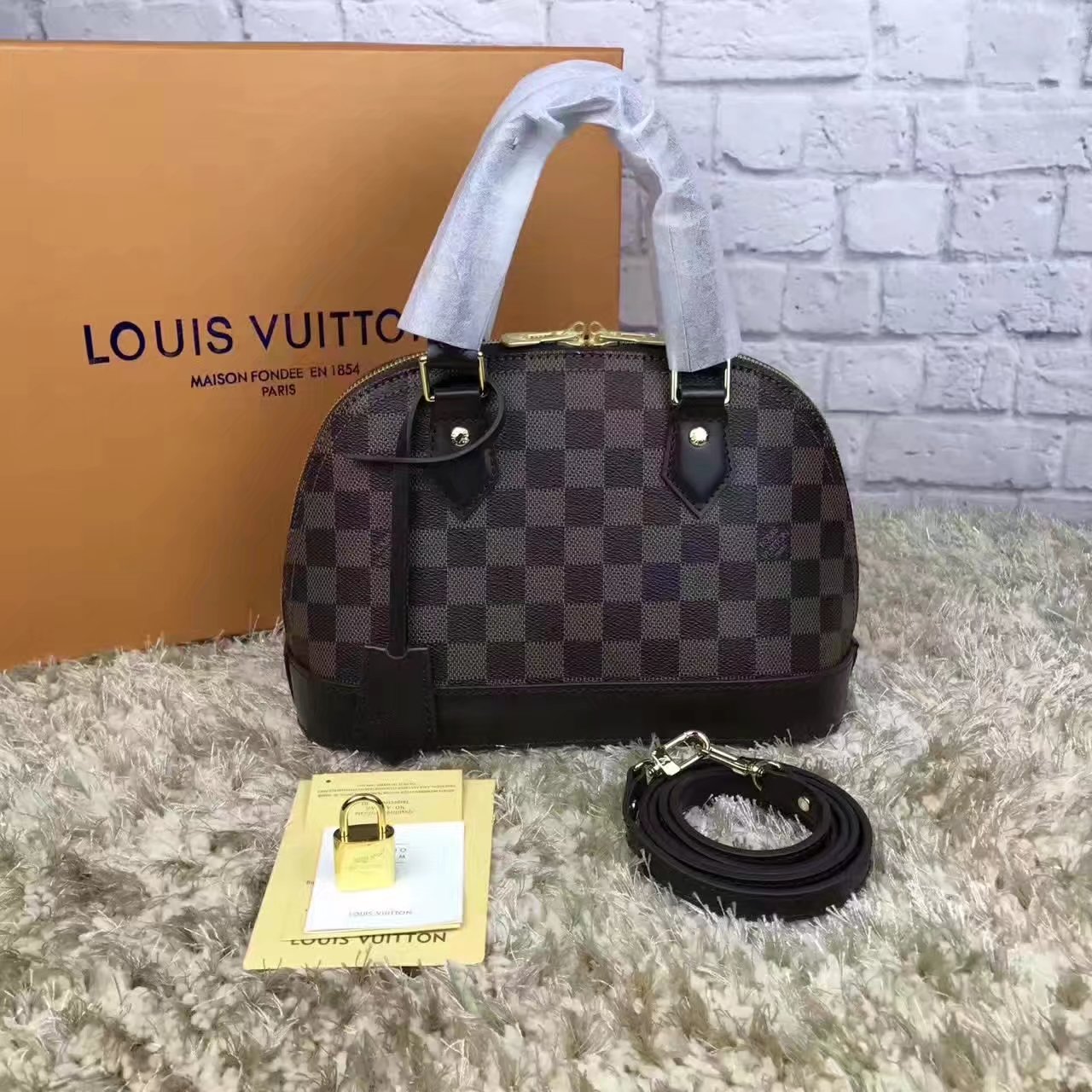 Louis Vuitton N41221 Alma BB Damier Ebene Canvas