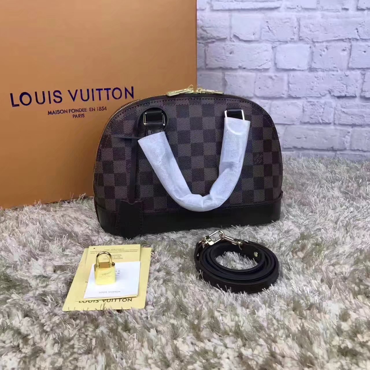 Louis Vuitton N41221 Alma BB Damier Ebene Canvas